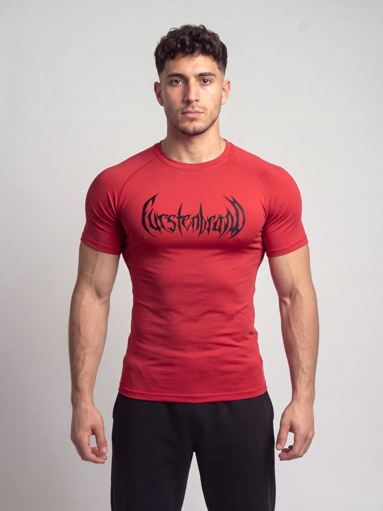Remera compresion "Black Gothic" (rojo)