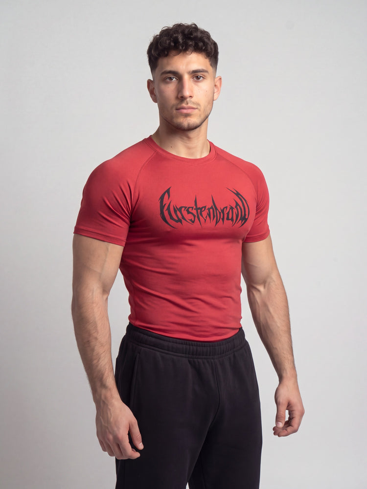 Remera compresion "Black Gothic" (rojo)