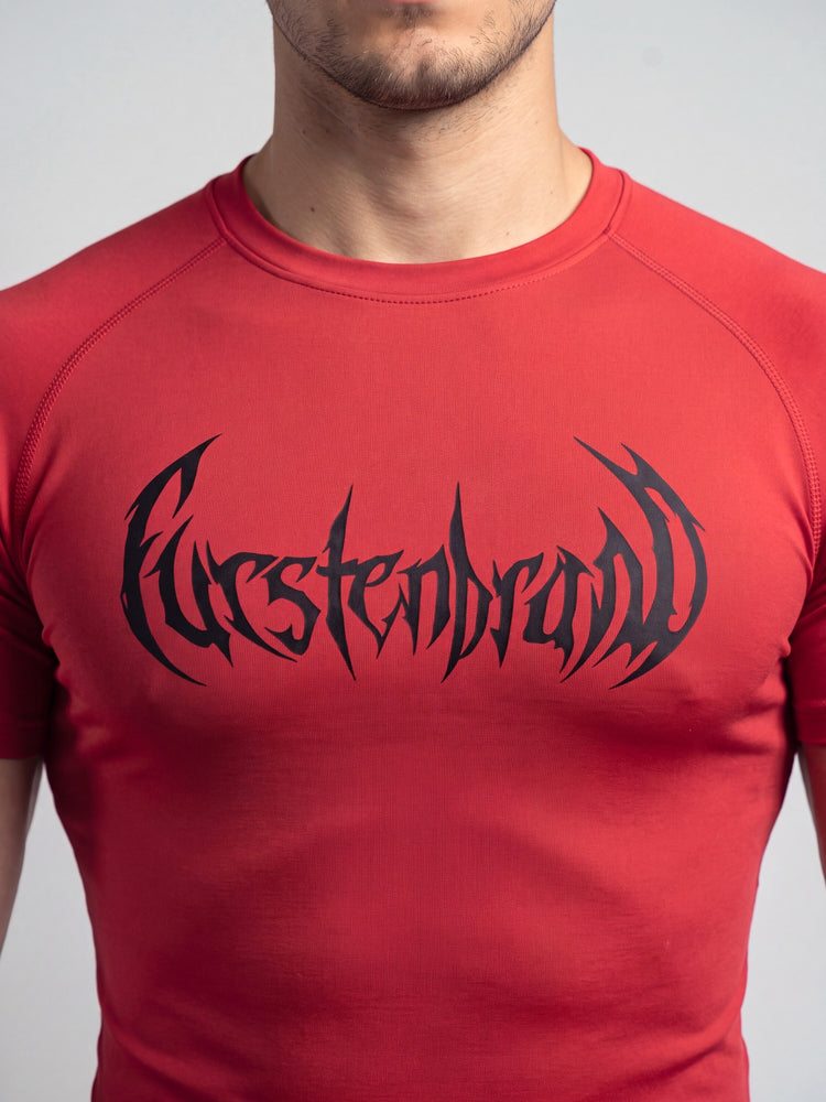 Remera compresion "Black Gothic" (rojo)