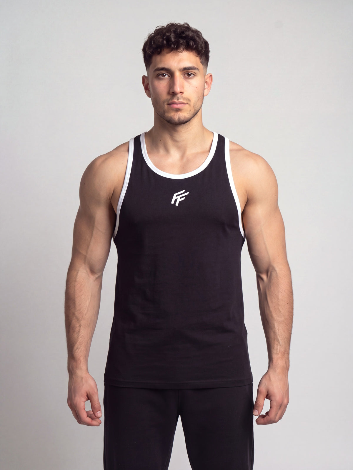 "Kraft" tank (negra con collareta blanca)