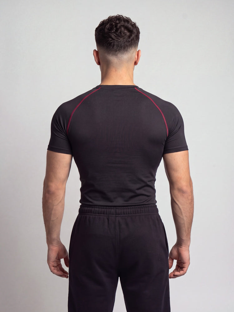 Remera de compresión Red Seams (negro)