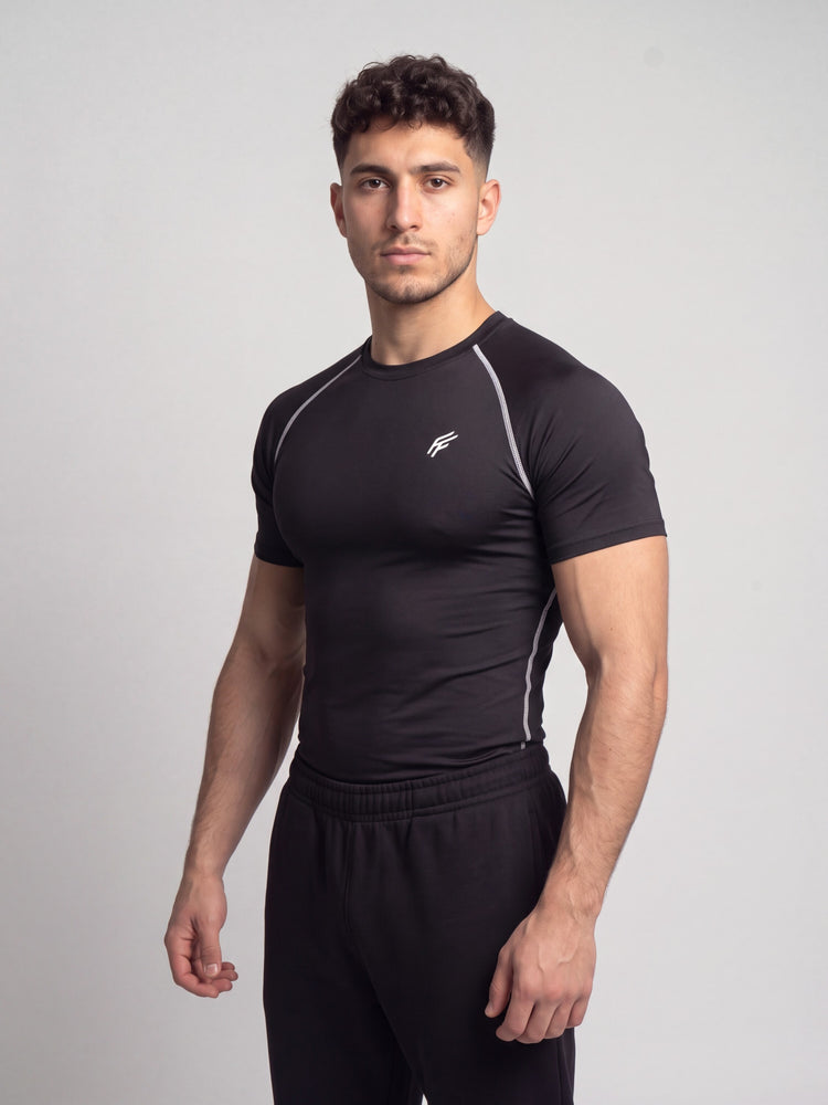 Remera de compresion "White Seams" (Negro)