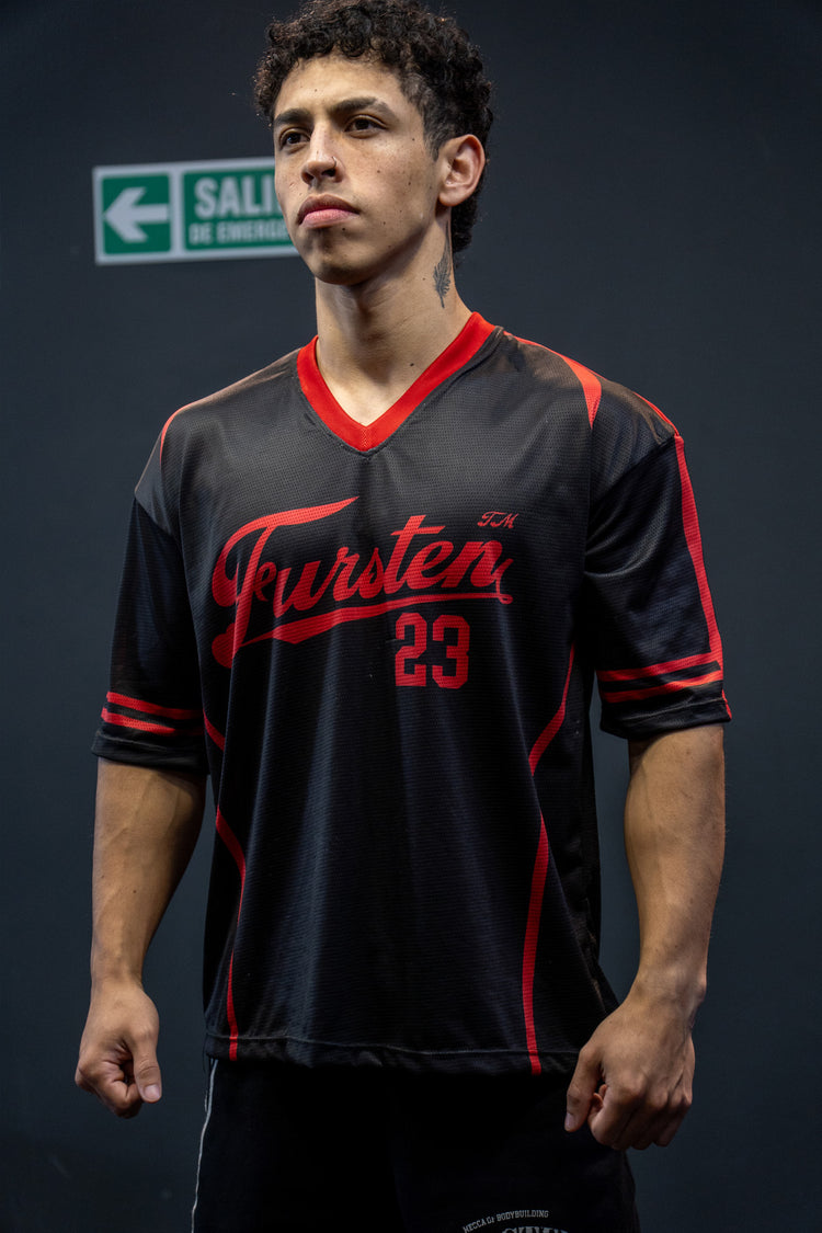 Remera mesh Varsity (negro)